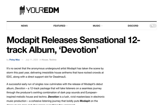 Modapit Releases Sensational 12-track Album, ‘Devotion’